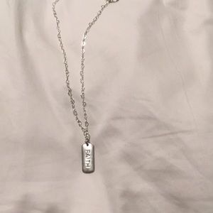 Origami Owl "FAITH" necklace on 17" silver heart chain
